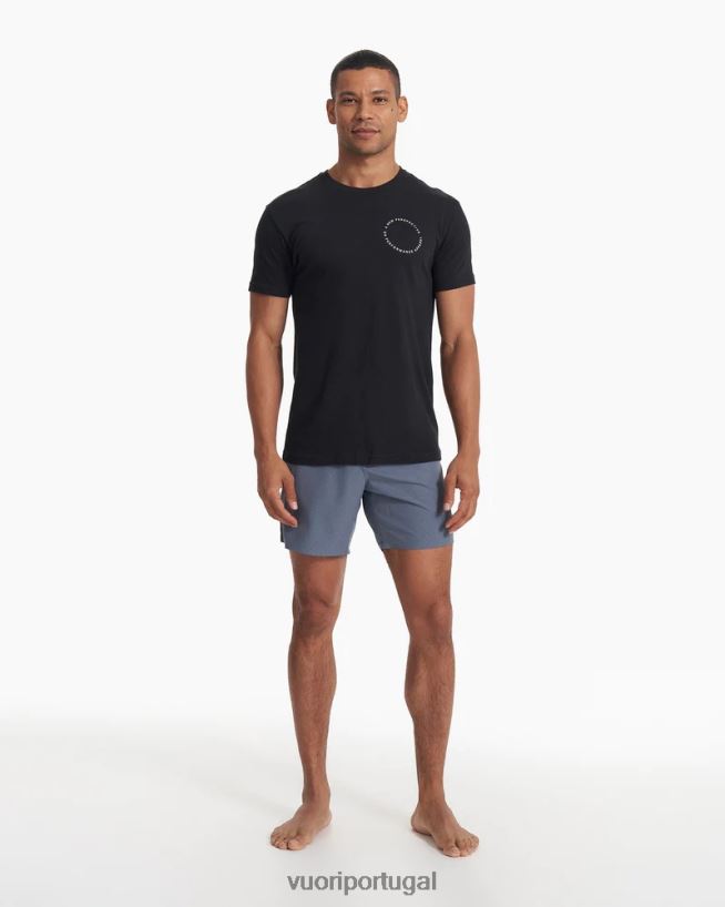 preto camiseta de texturas homens Vuori 68NJ8J514 roupas