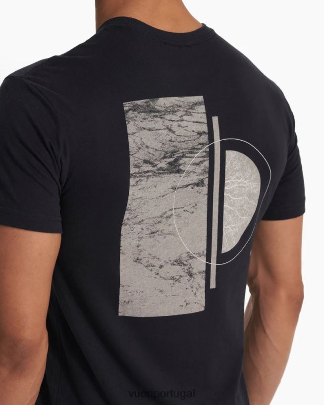 preto camiseta de texturas homens Vuori 68NJ8J514 roupas