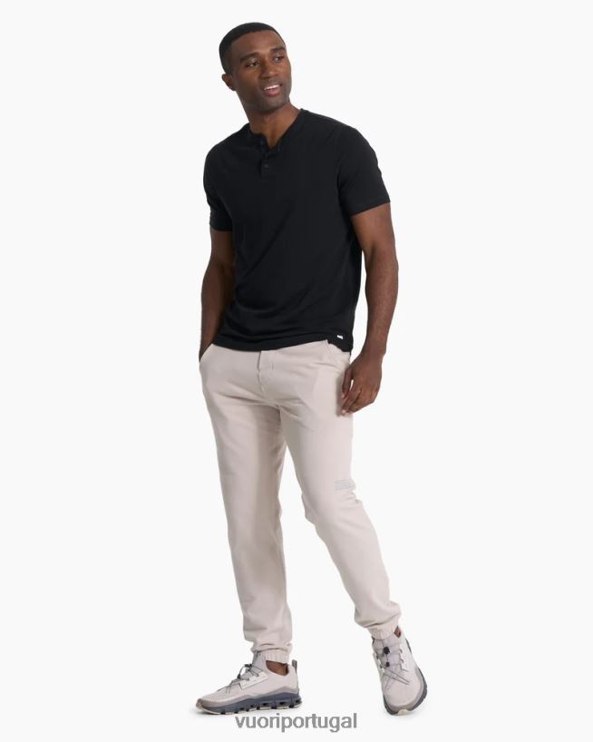 preto manga curta sempre henley homens Vuori 68NJ8J528 roupas
