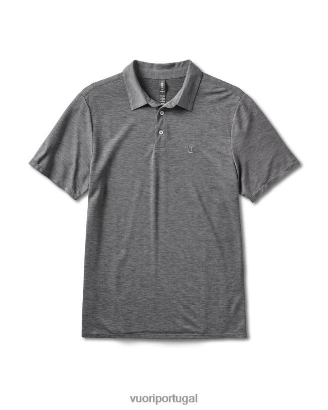 urze cinza polo em sarja tricotada homens Vuori 68NJ8J498 roupas