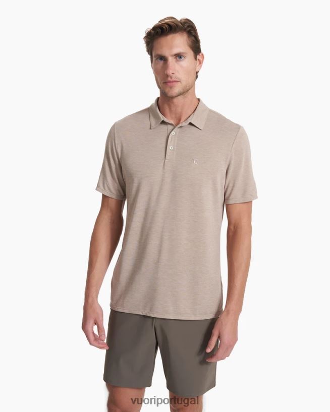 urze de camelo polo em sarja tricotada homens Vuori 68NJ8J500 roupas