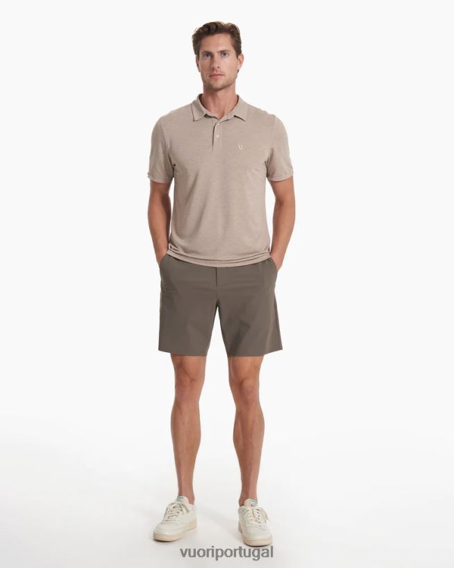 urze de camelo polo em sarja tricotada homens Vuori 68NJ8J500 roupas