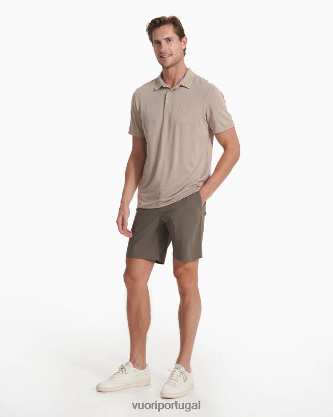 urze de camelo polo em sarja tricotada homens Vuori 68NJ8J500 roupas