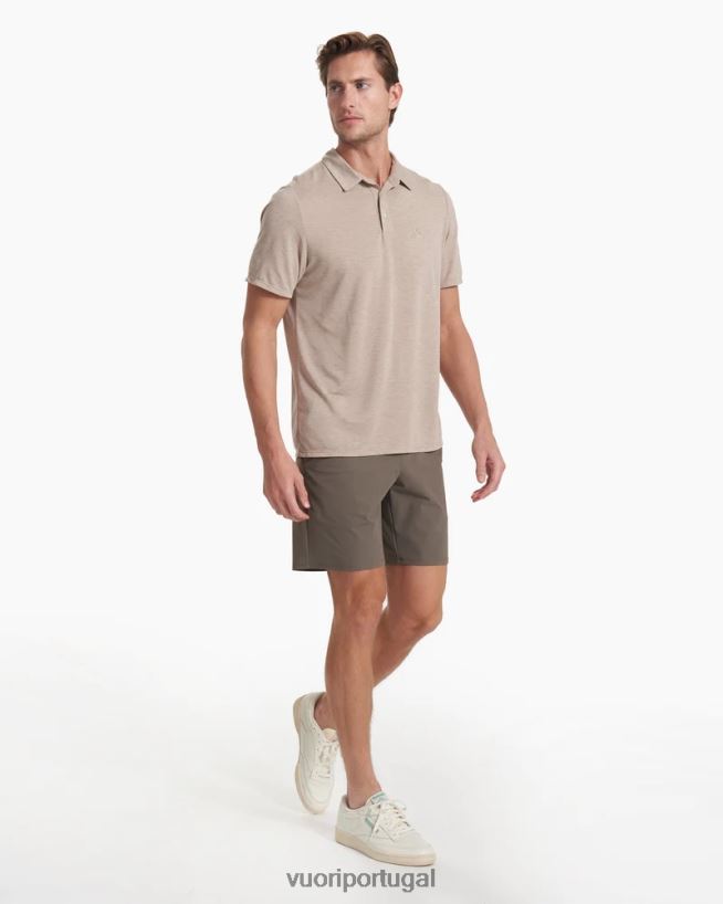 urze de camelo polo em sarja tricotada homens Vuori 68NJ8J500 roupas