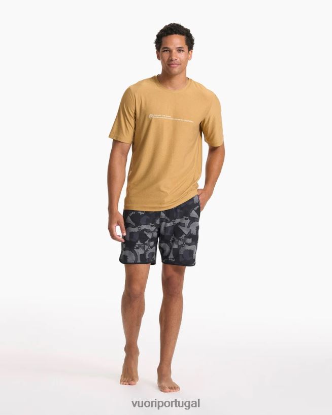 urze dourada escura camiseta de água uluwatu 23 de manga curta homens Vuori 68NJ8J493 roupas
