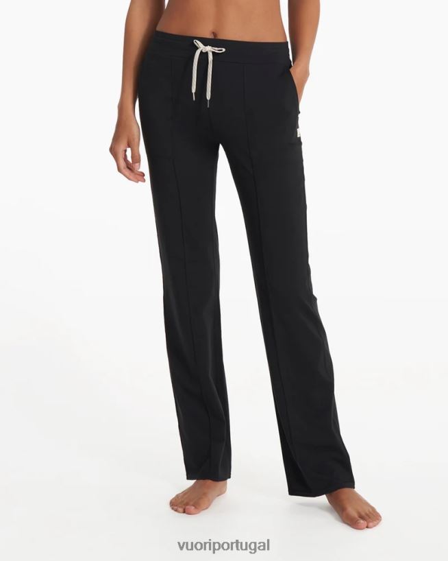 preto calça flare com perna larga halo mulheres Vuori 68NJ8J326 roupas