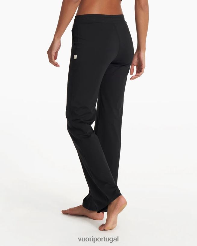 preto calça flare com perna larga halo mulheres Vuori 68NJ8J326 roupas