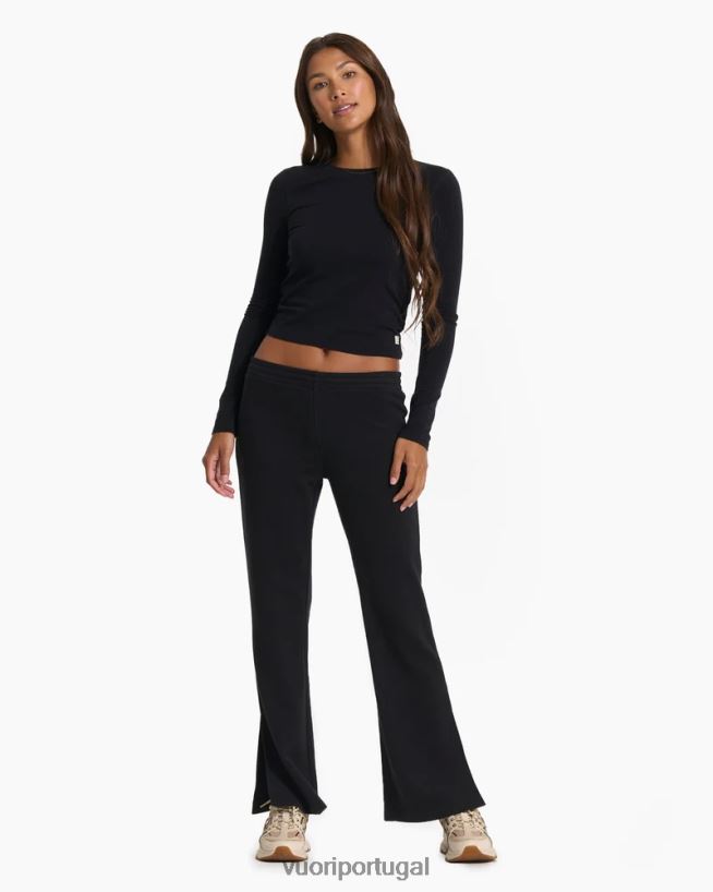 preto calça sedona wideleg mulheres Vuori 68NJ8J329 roupas
