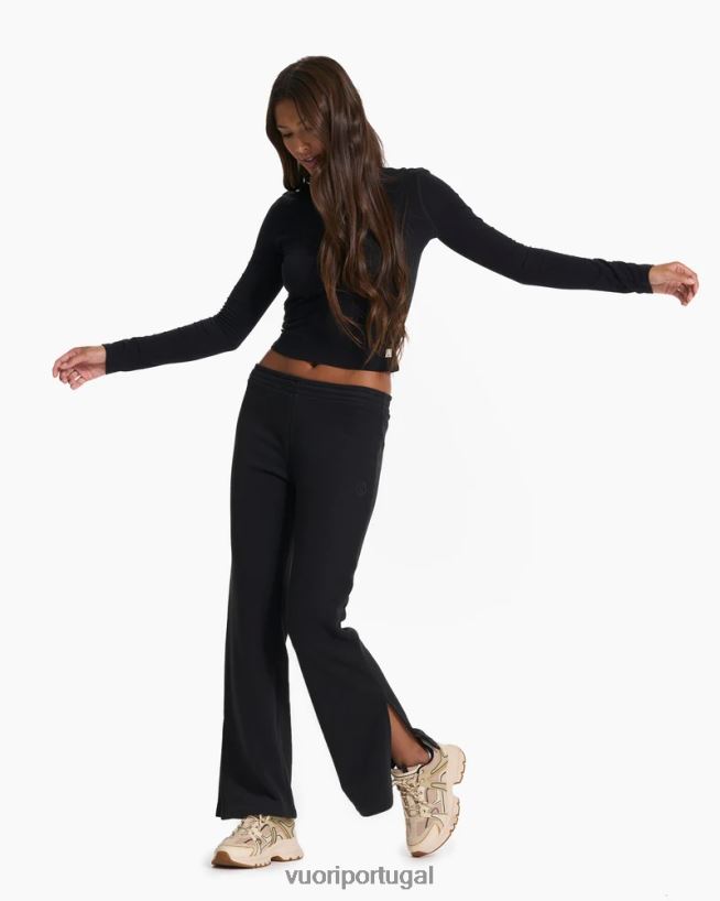 preto calça sedona wideleg mulheres Vuori 68NJ8J329 roupas