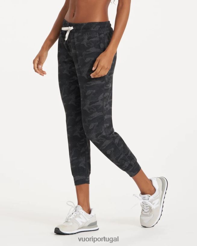 camuflagem preta corredor de desempenho mulheres Vuori 68NJ8J293 roupas