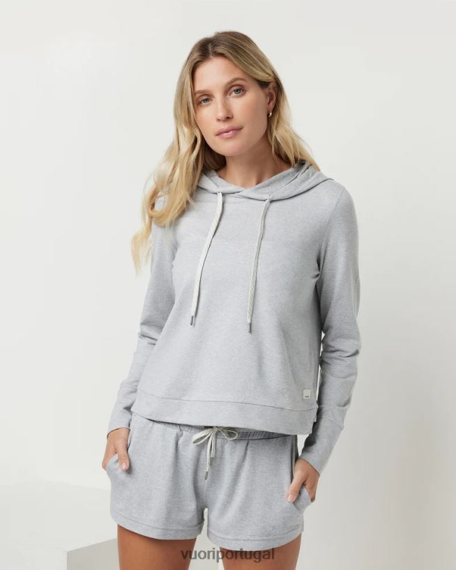 urze cinza claro moletom com capuz halo essencial mulheres Vuori 68NJ8J140 roupas