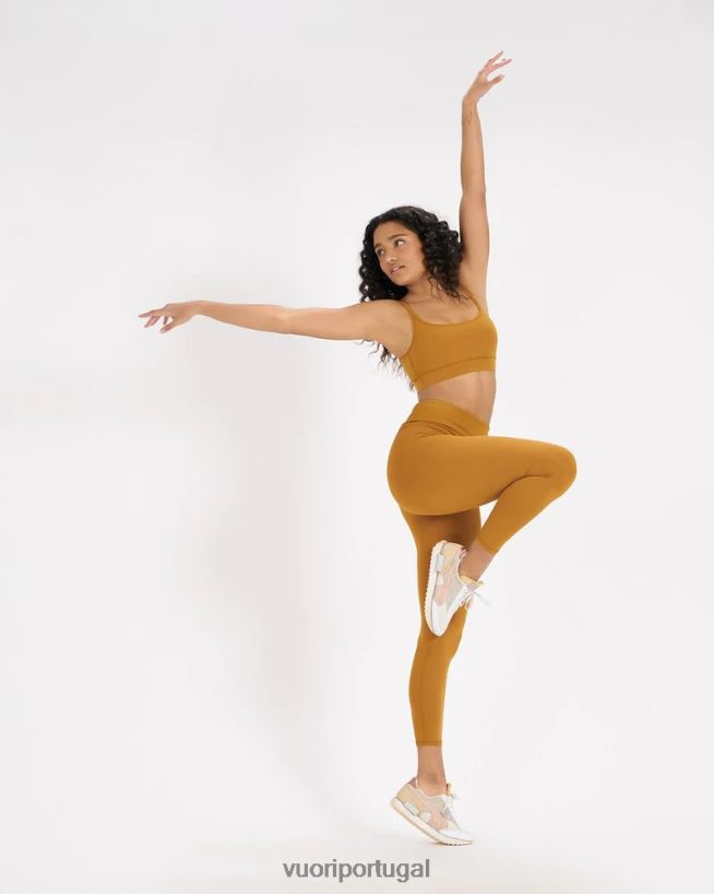 dourado escuro legging estúdio costela mulheres Vuori 68NJ8J285 roupas
