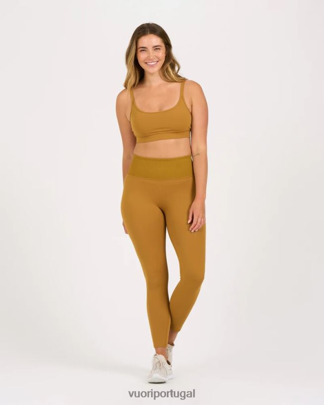 dourado escuro legging estúdio costela mulheres Vuori 68NJ8J285 roupas