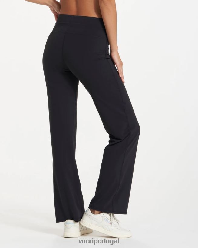 preto perna larga diária mulheres Vuori 68NJ8J266 roupas
