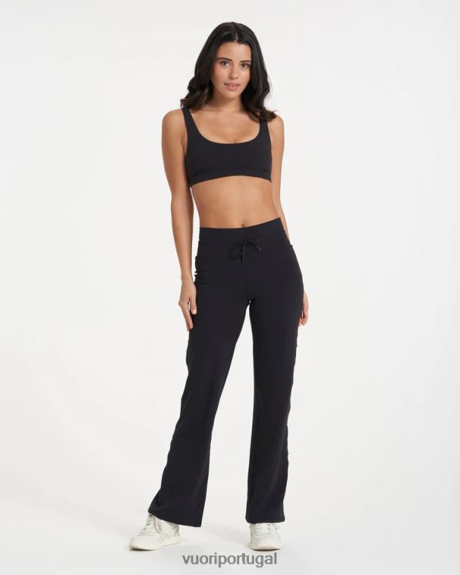 preto perna larga diária mulheres Vuori 68NJ8J266 roupas