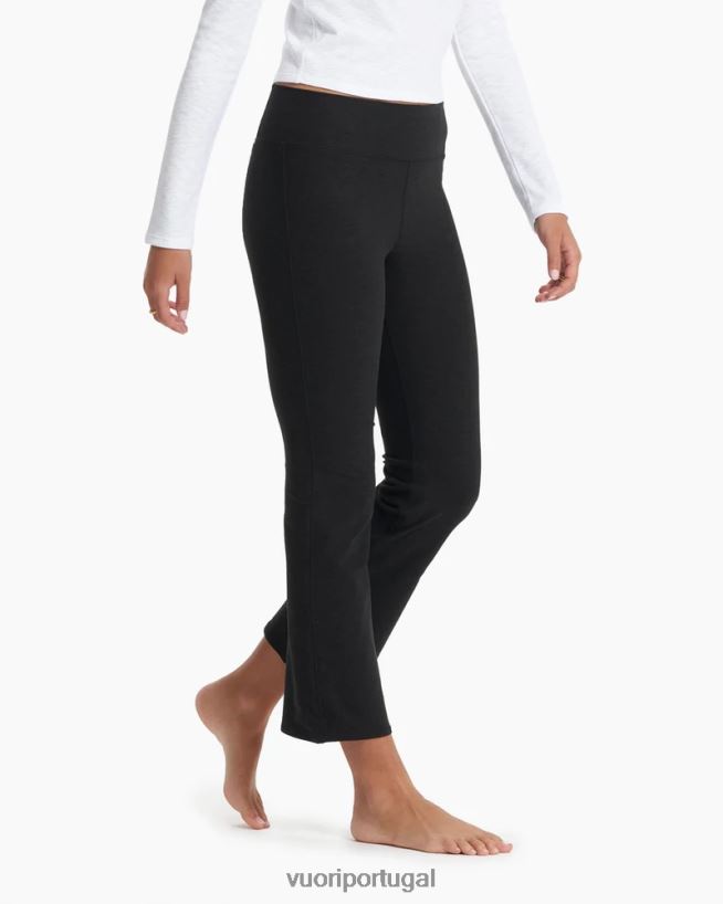 urze preta bootcut slim com elevação de cintura média mulheres Vuori 68NJ8J249 roupas