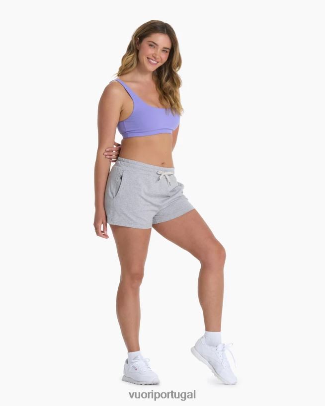 urze cinza claro halo desempenho curto mulheres Vuori 68NJ8J194 roupas