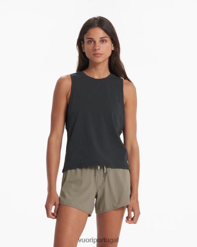 lavado de preto tanque de penas mulheres Vuori 68NJ8J58 roupas