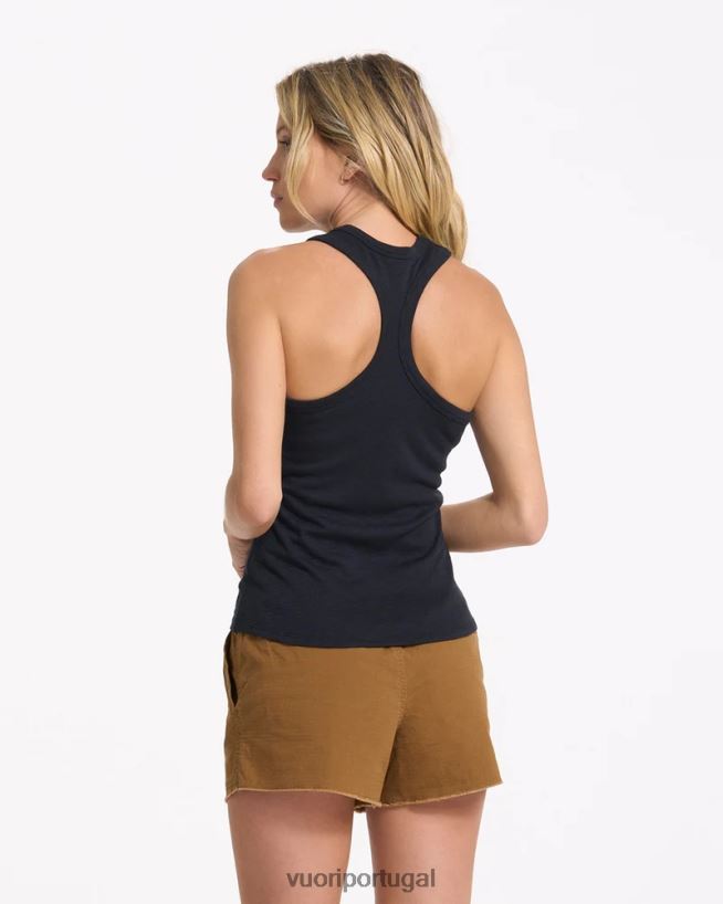 preto tanque de pescoço alto do nascer do sol mulheres Vuori 68NJ8J101 roupas