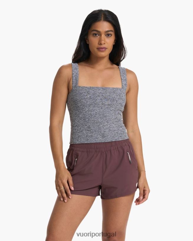 urze cinza tanque de pescoço quadrado de elevação mulheres Vuori 68NJ8J44 roupas