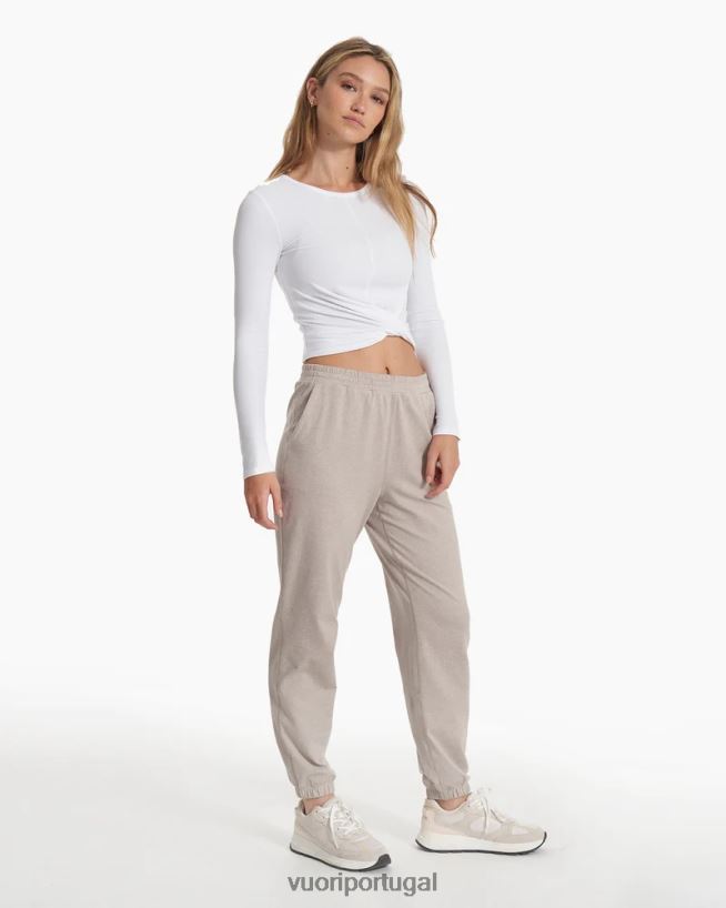 branco camiseta cove twist manga longa mulheres Vuori 68NJ8J130 roupas