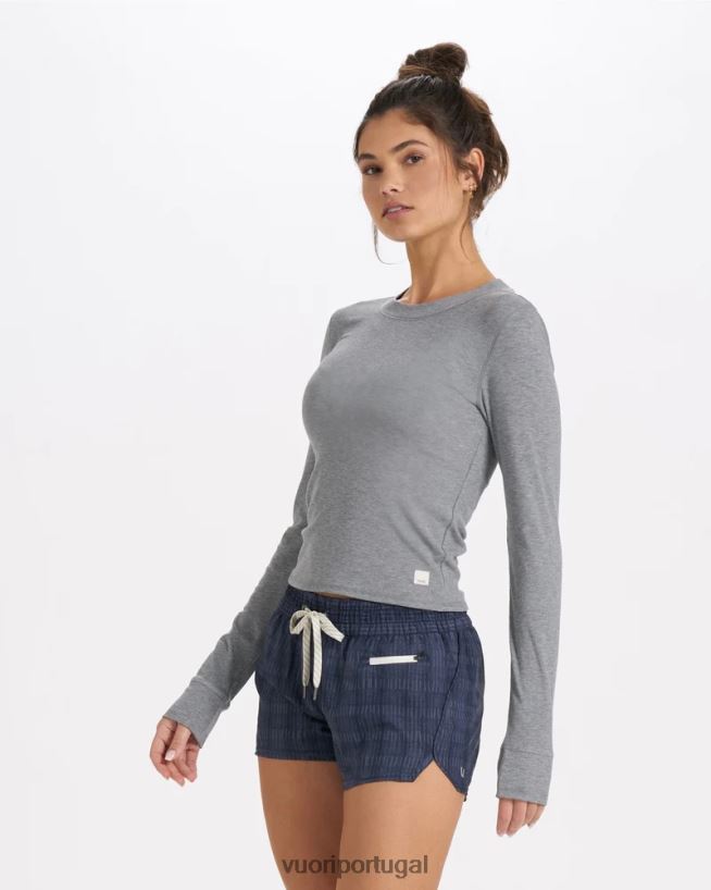 cinza claro médio camiseta mudra de manga comprida mulheres Vuori 68NJ8J133 roupas