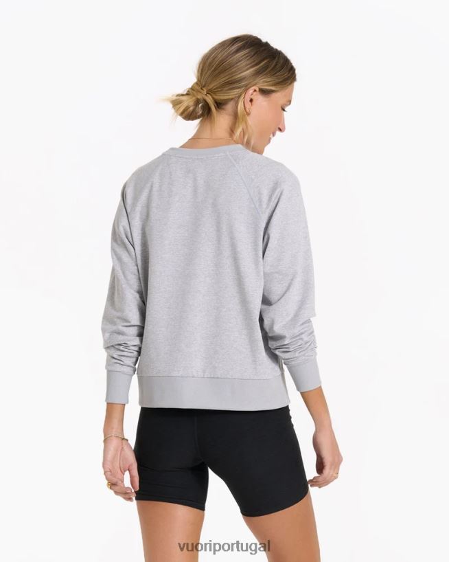 urze cinza claro tripulação halo de manga comprida mulheres Vuori 68NJ8J115 roupas