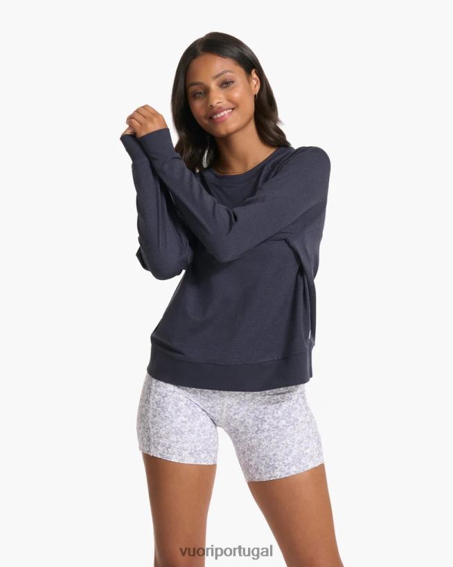 urze da meia-noite tripulação halo de manga longa mulheres Vuori 68NJ8J116 roupas