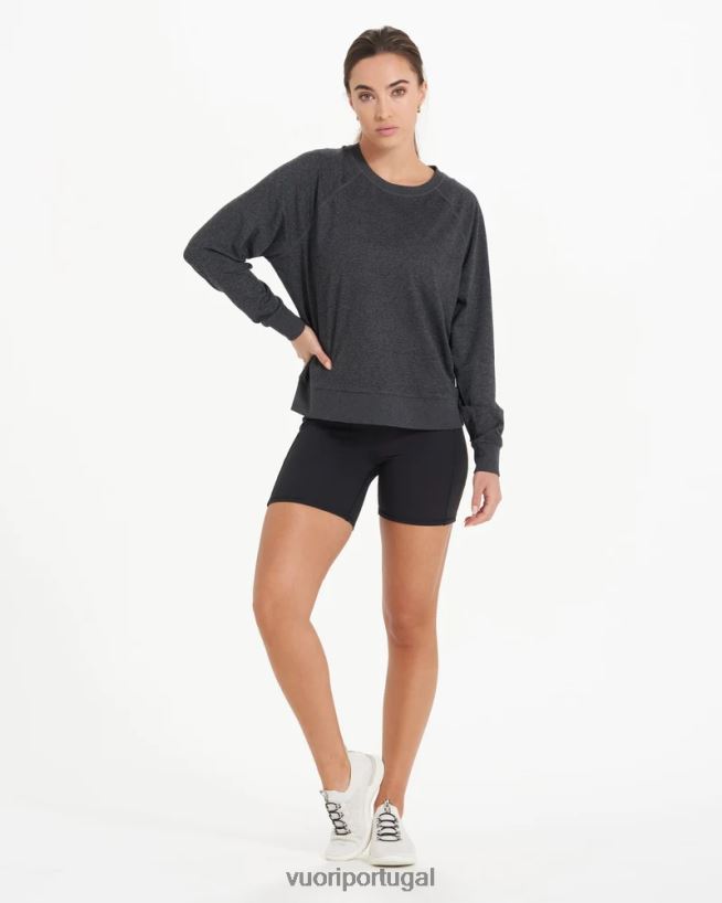 urze de carvão tripulação halo de manga comprida mulheres Vuori 68NJ8J117 roupas