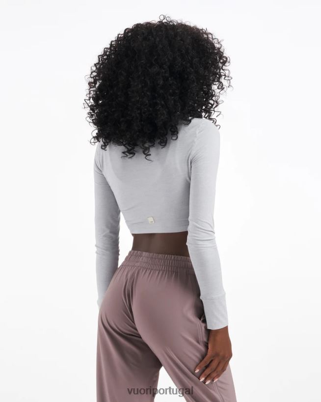 urze platina camiseta lux crop manga longa mulheres Vuori 68NJ8J126 roupas