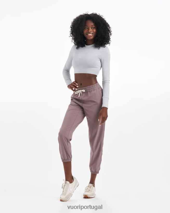 urze platina camiseta lux crop manga longa mulheres Vuori 68NJ8J126 roupas