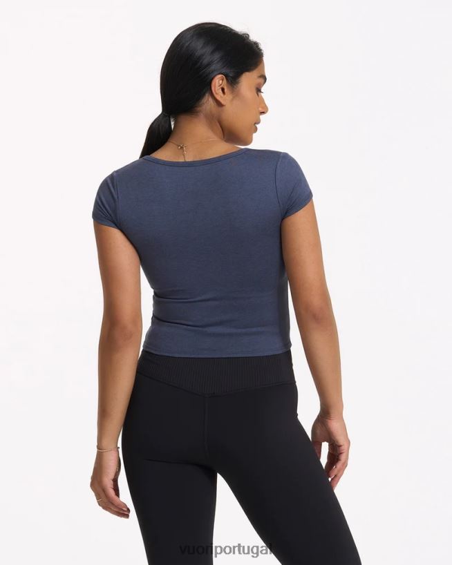 urze azul corte halo de manga curta mulheres Vuori 68NJ8J81 roupas