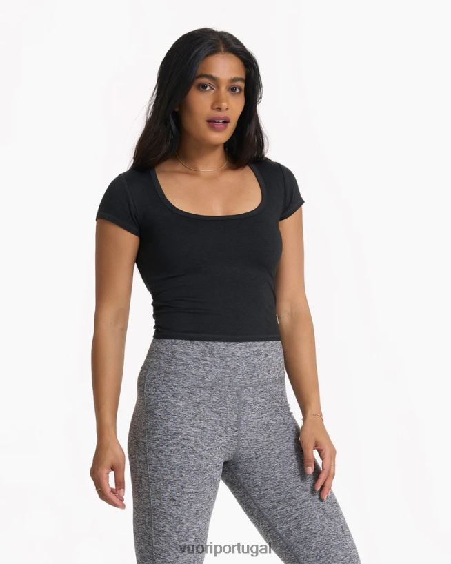 urze preta corte halo de manga curta mulheres Vuori 68NJ8J82 roupas